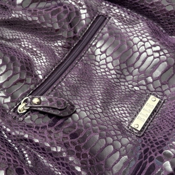 💜 Elle Purple Snakeskin Kiss-Lock Frame Bag Y2K Whimsigoth Crossbody - Picture 2 of 12